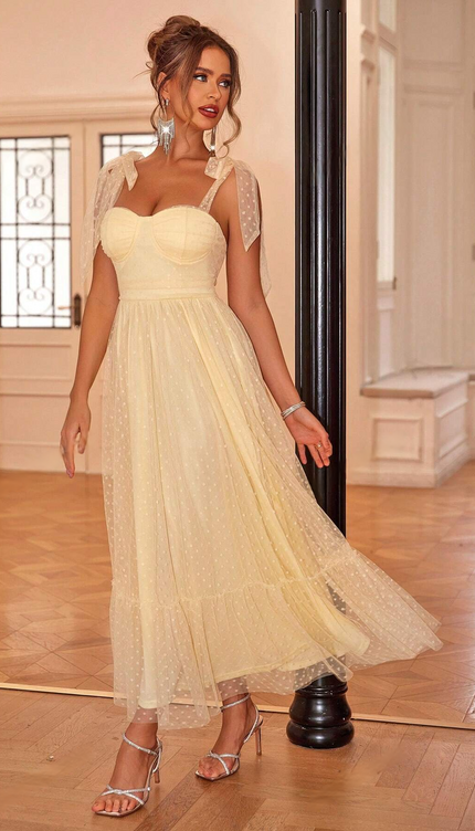 Robe invitée mariage jaune - Robe Addict