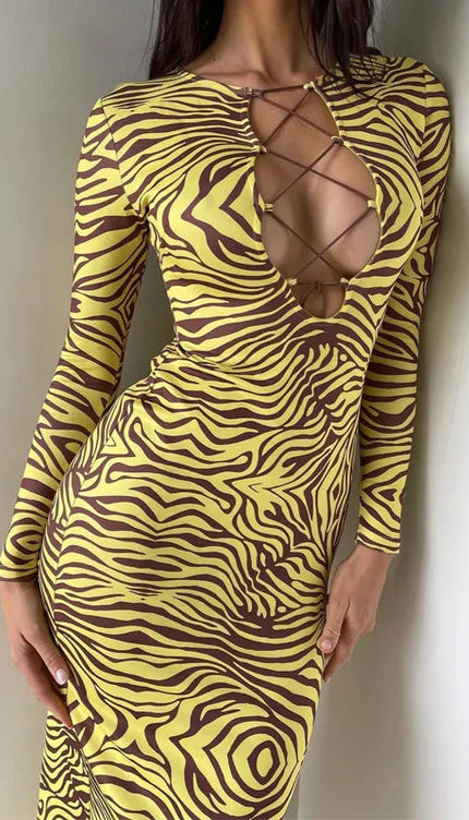 Robe jaune et noire - Robe Addict