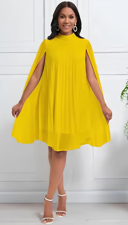 Robe jaune trapeze - Robe Addict