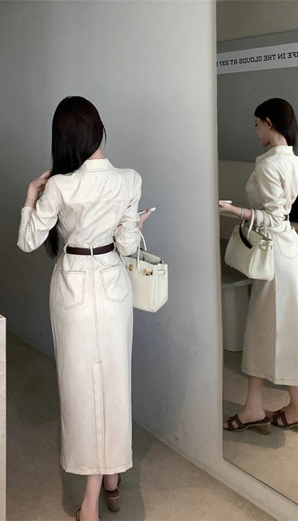 Robe en jean blanc - Robe Addict