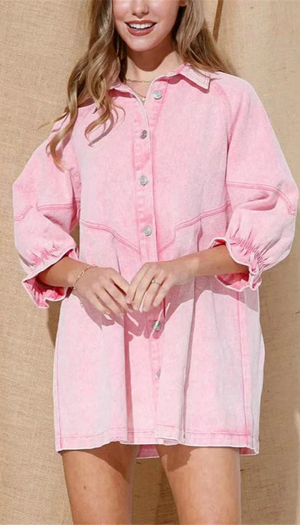 Robe jean rose - Robe Addict