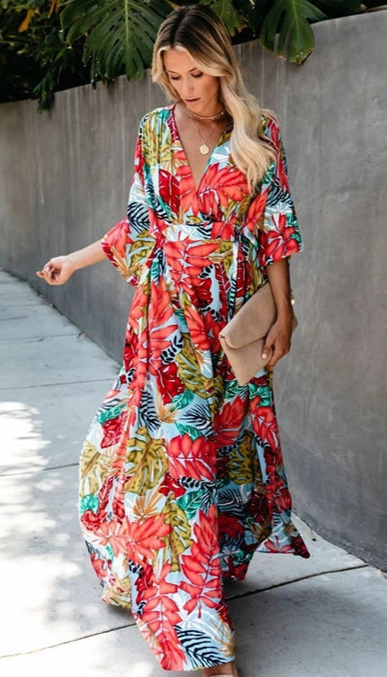 Robe kimono fleuri - Robe Addict