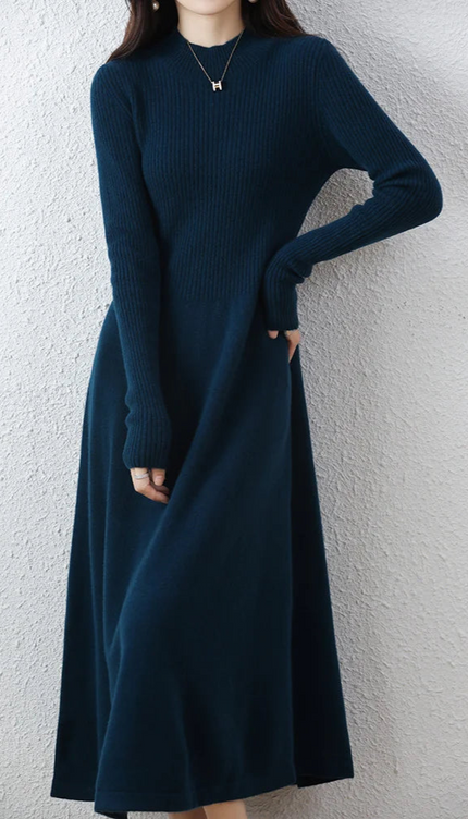 Robe laine bleu - Robe Addict