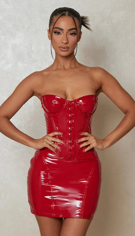 Robe latex rouge - Robe Addict