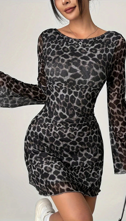 Robe leopard grise - Robe Addict