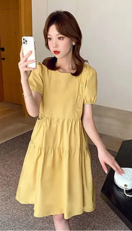 Robe lin jaune - Robe Addict