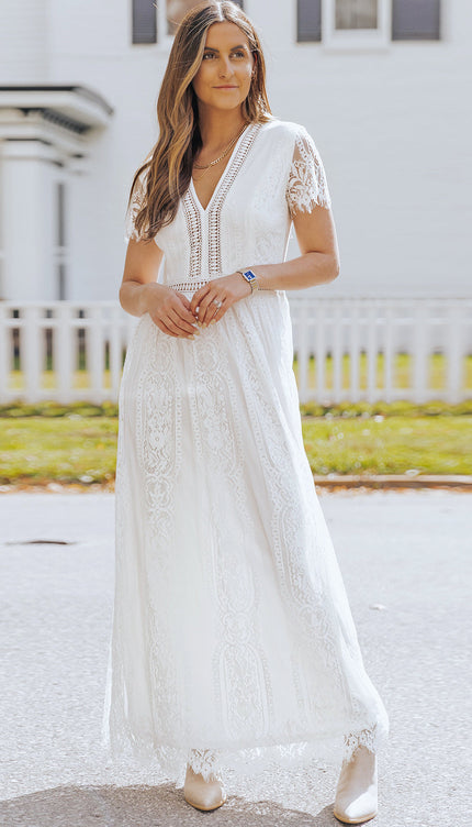 Robe longue blanc cassé - Robe Addict
