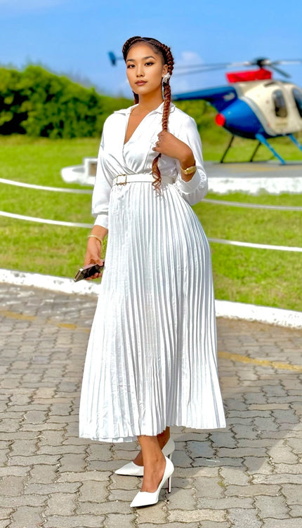 Robe longue blanche grande taille - Robe Addict