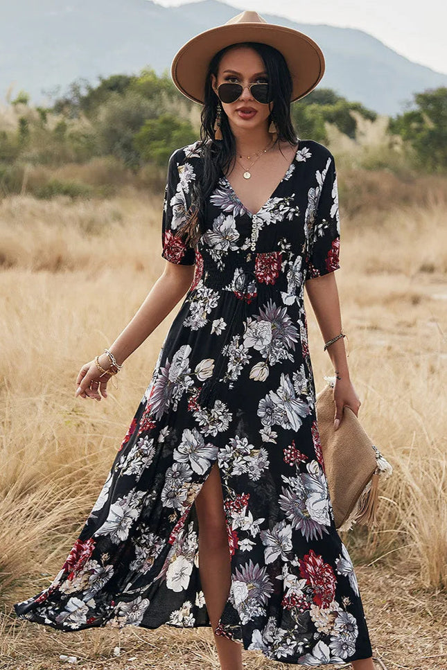 Robe longue fleurie chic - Robe Addict