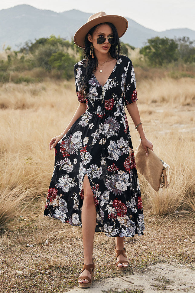 Robe longue fleurie chic - Robe Addict