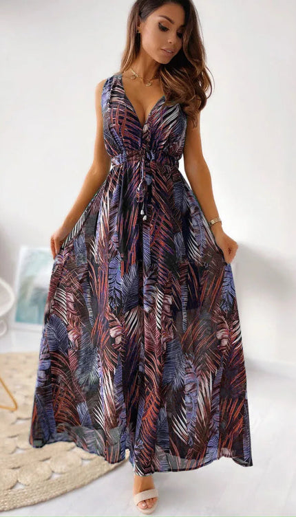 Robe longue imprimé tropical - Robe Addict