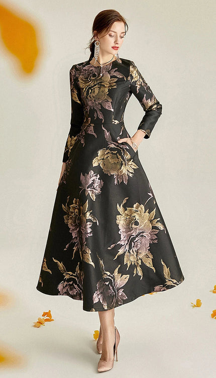 Robe longue jacquard - Robe Addict