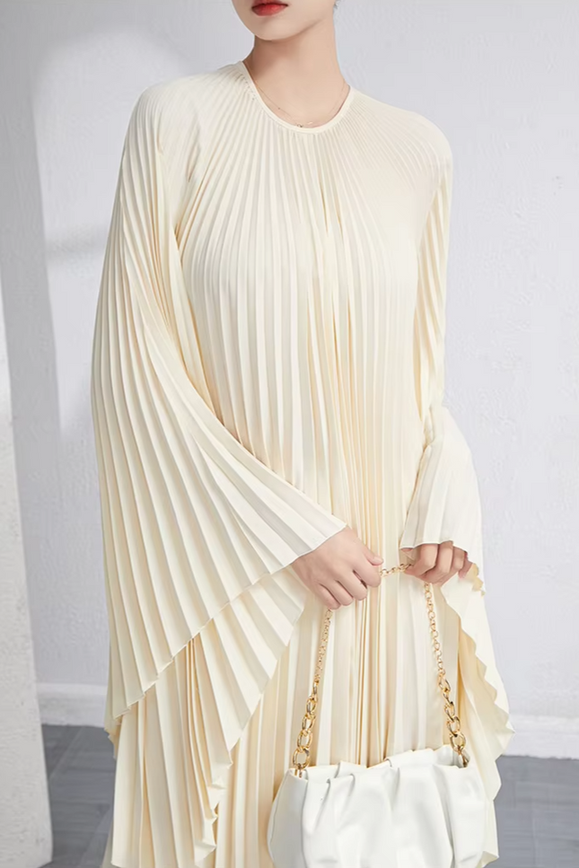 Robe longue plissée grande taille - Robe Addict