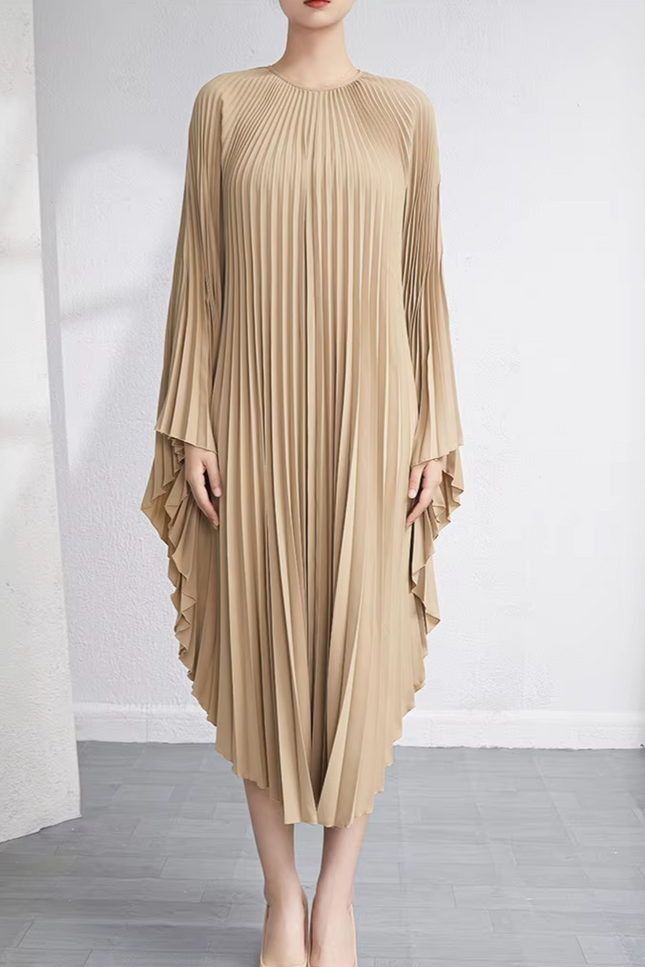 Robe longue plissée grande taille - Robe Addict