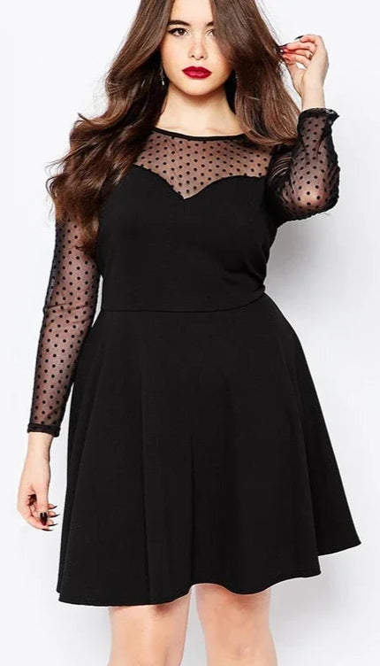 Robe manche longue grande taille - Robe Addict