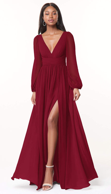 Robe manche longue mousseline - Robe Addict