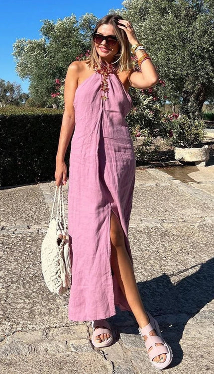 Robe mauve longue - Robe Addict