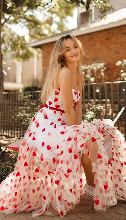 Robe motif coeur rouge - Robe Addict