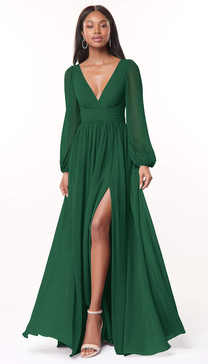Robe manche longue mousseline - Robe Addict