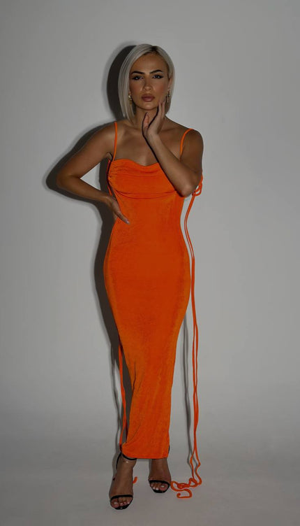 Robe orange dos nu - Robe Addict
