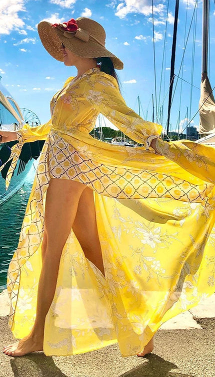Robe de plage jaune - Robe Addict