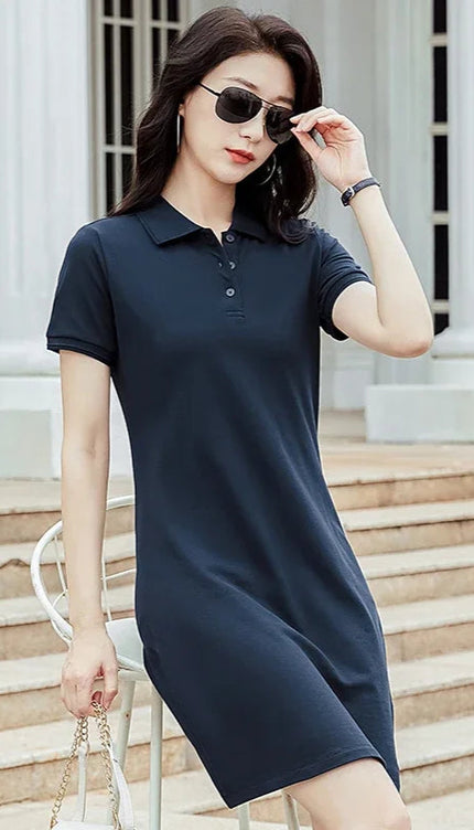 Robe polo bleu marine - Robe Addict