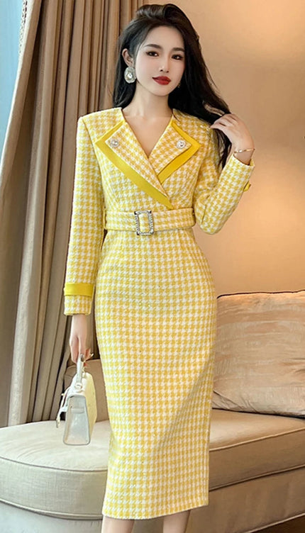 Robe portefeuille jaune - Robe Addict