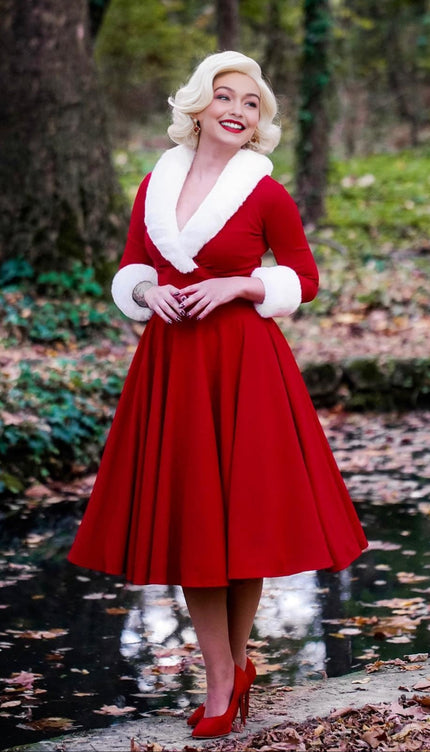 Robe pour noel rouge - Robe Addict