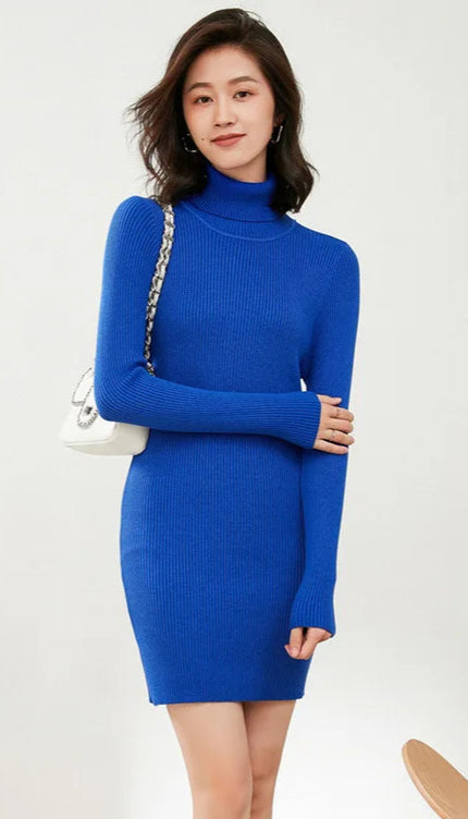 Robe pull bleu electrique - Robe Addict