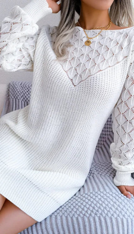 Robe pull courte blanche - Robe Addict
