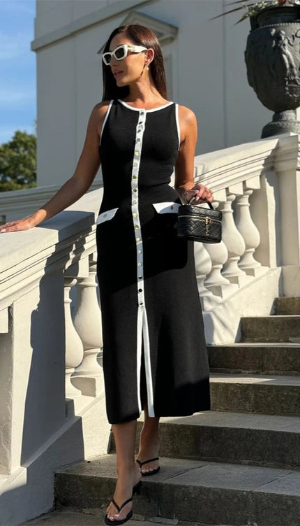 Robe pull longue noire - Robe Addict