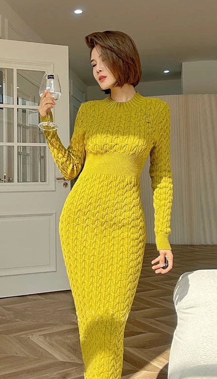 Robe pull moutarde - Robe Addict
