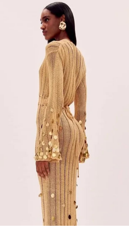 Robe pull doré - Robe Addict