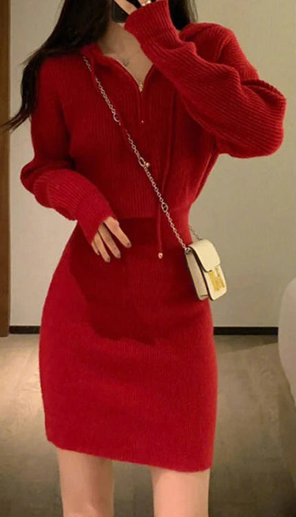 Robe pull rouge - Robe Addict