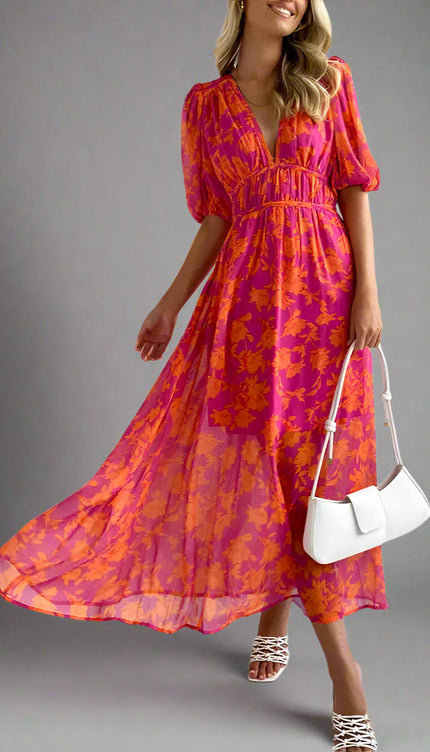 Robe rose et orange - Robe Addict