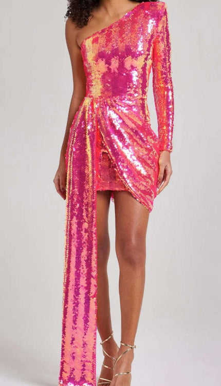 Robe rose fushia pailleté - Robe Addict