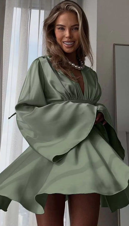 Robe satin plissée - Robe Addict