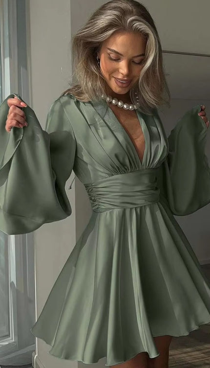 Robe satin plissée - Robe Addict