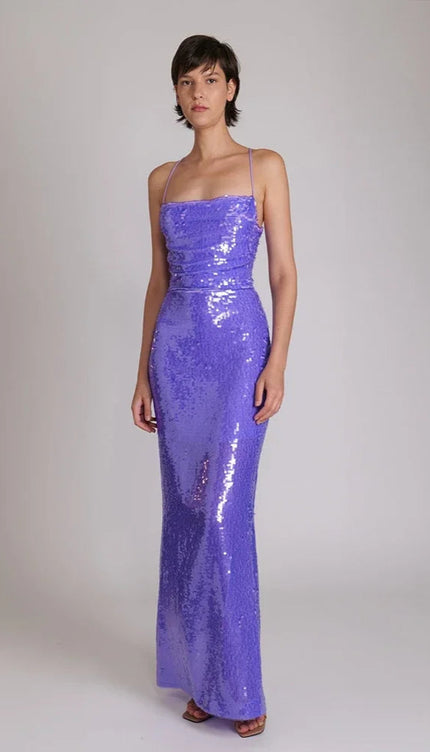 Robe sequin violet - Robe Addict