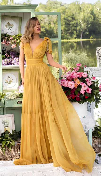 Robe soie jaune - Robe Addict