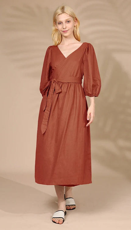 Robe terracotta lin - Robe Addict
