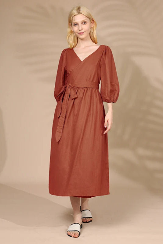 Robe terracotta lin - Robe Addict