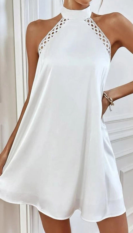 Robe trapeze blanche - Robe Addict
