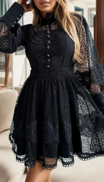 Robe trapèze dentelle - Robe Addict