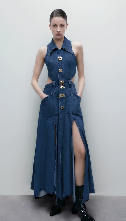 Robe trapeze jean - Robe Addict