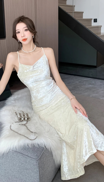 Robe velour blanche - Robe Addict