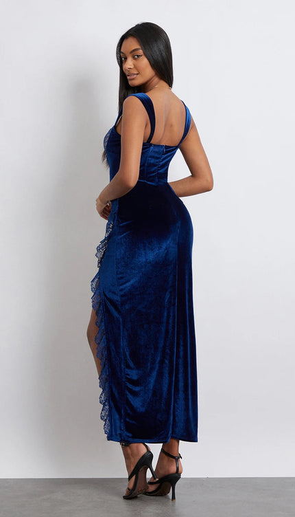 Robe velours bleu - Robe Addict
