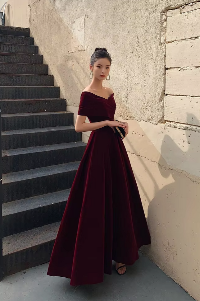 Robe velour col bateau - Robe Addict