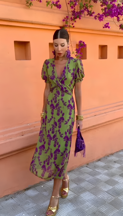Robe verte et violette - Robe Addict