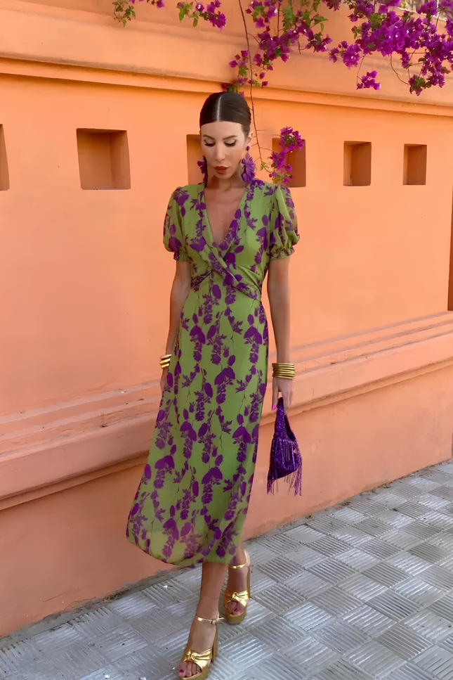 Robe verte et violette - Robe Addict